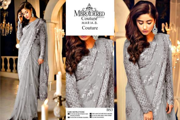 Maria B. Embroidered Saree MB-0722