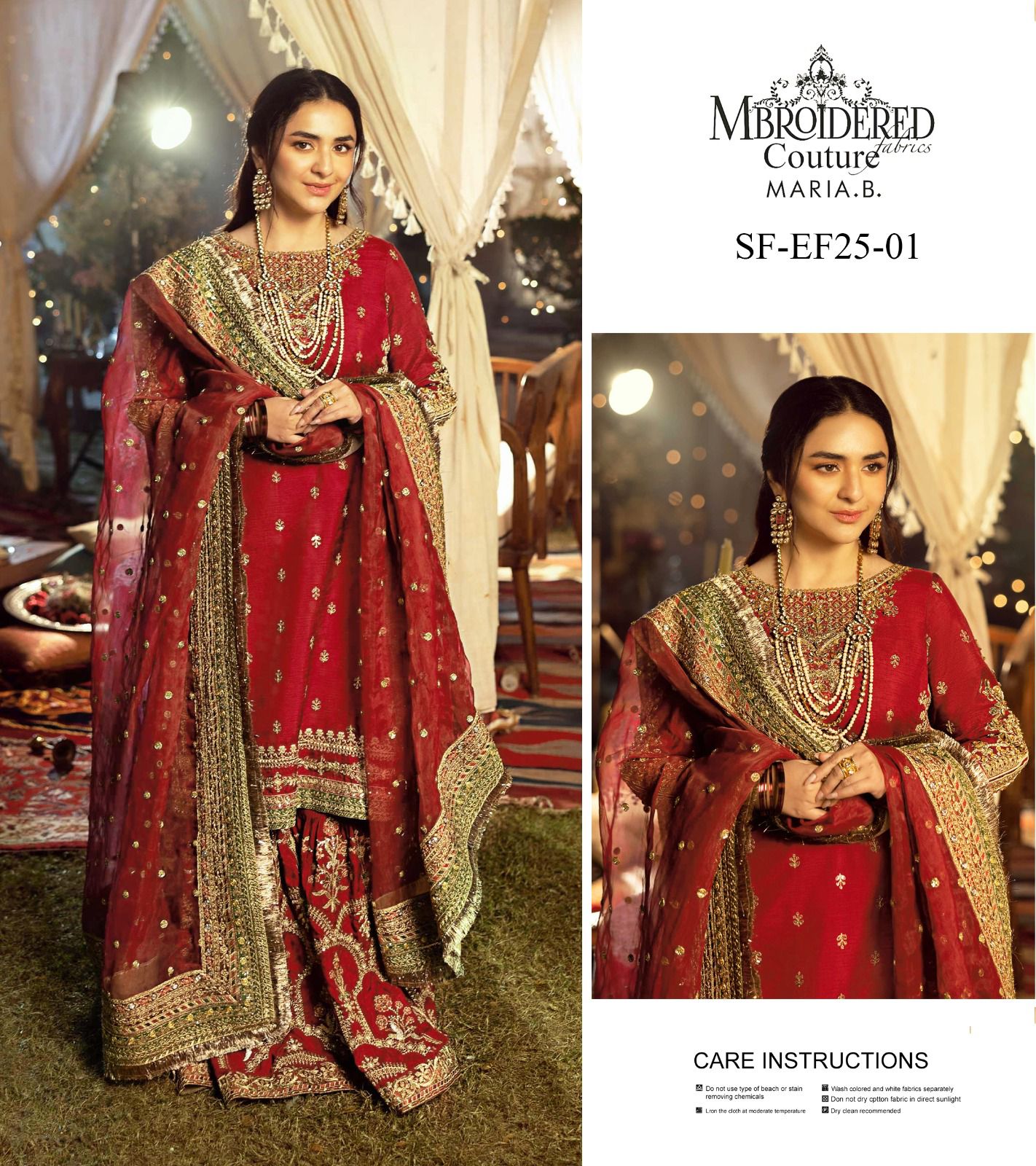 Maria B. Couture Red & Golden MC-0585