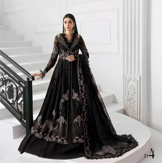 Maria B. Couture Embroidered Black Lehnga MC-0579