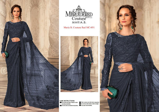 Maria B. Royal Blue Saree MB-0675